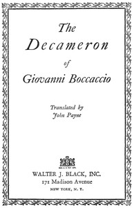 The Decameron of Giovanni Boccaccio cover