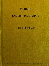 Modern English biography, volume 2 (of 4), I-Q cover