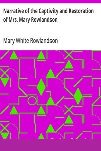 Narrative of the Captivity and Restoration of Mrs. Mary Rowlandson cover