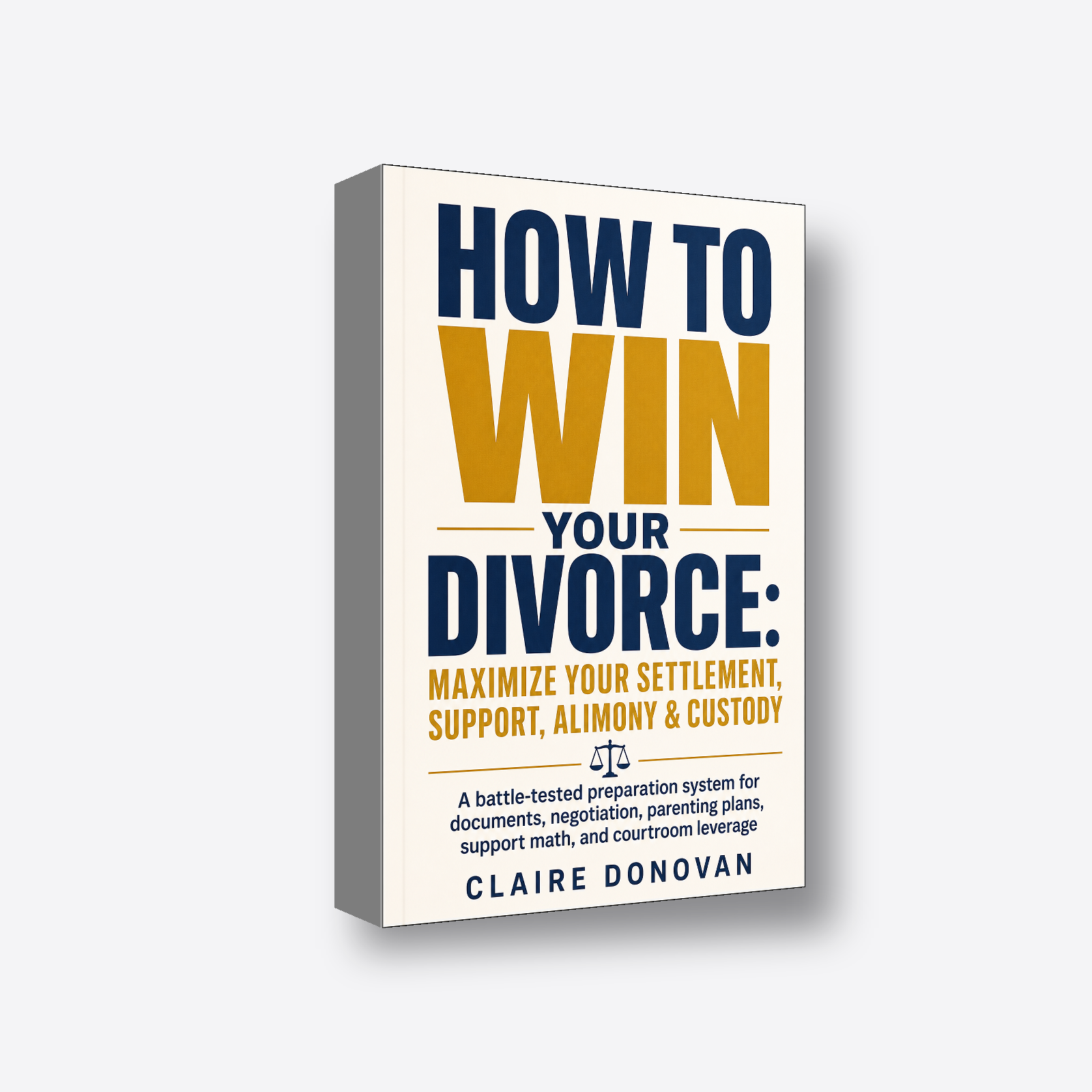 How to Win Your Divorce: Maximize Your Settlement, Support, Alimony & Custody 3D book render