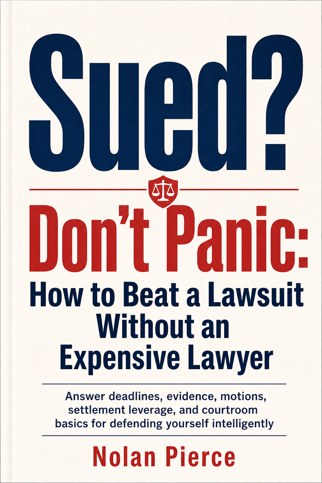 Sued? Don't Panic: How to Beat a Lawsuit Without an Expensive Lawyer cover