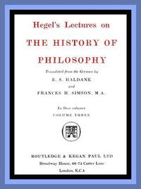 Hegel's Lectures on the History of Philosophy: Volume 3 cover